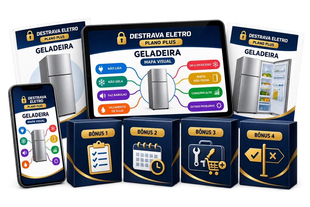 Mockup completo do Plano Plus para Geladeira